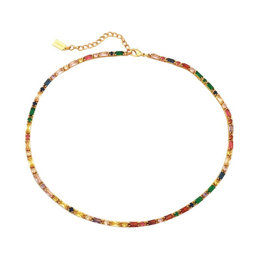 Colored zirconia necklace