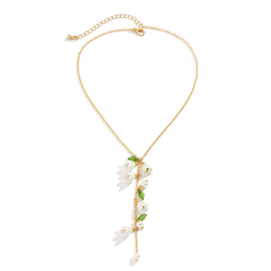 fresh bell orchid flower  necklace