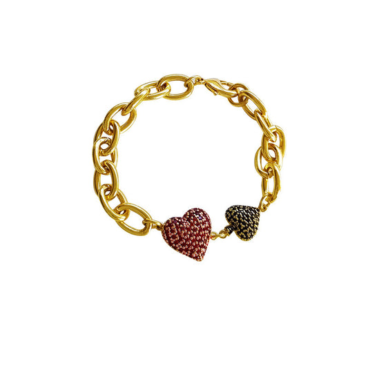 Color clashing diamonds love bracelet