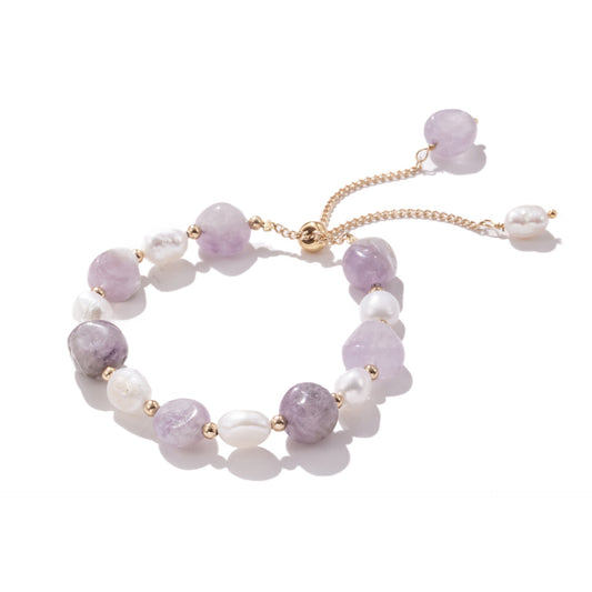 Freshwater pearl amethyst bracelet