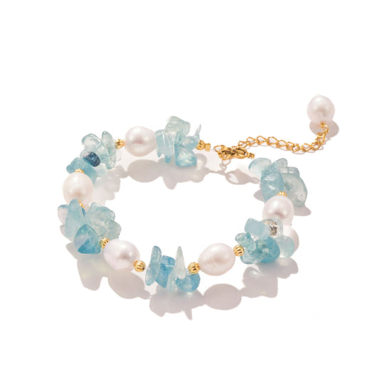 Freshwater Pearl Aquamarine Bracelet